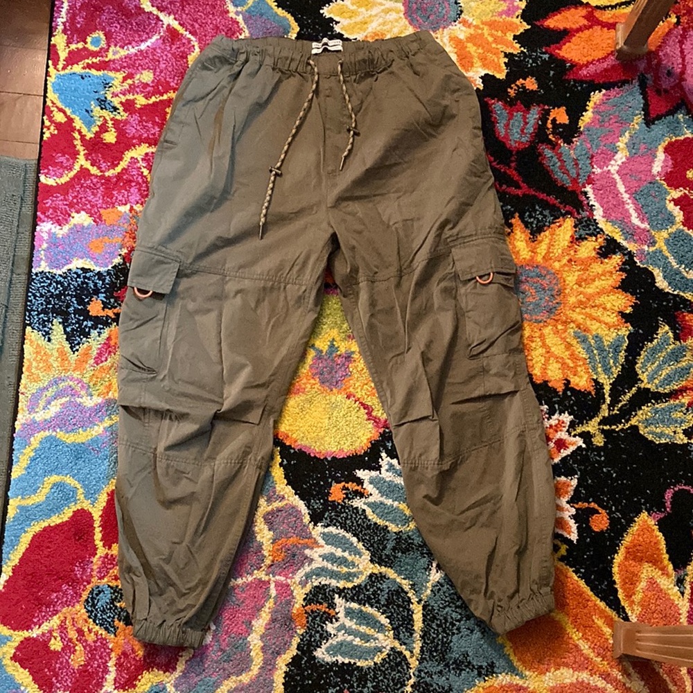 Urban Outfitters Parachute Pants Olive Green Joggers